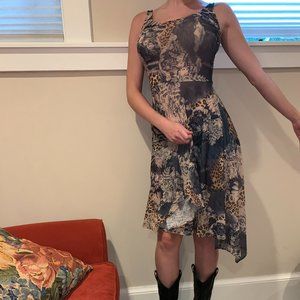 Midi Cheetah Print Fit and Flare Dress